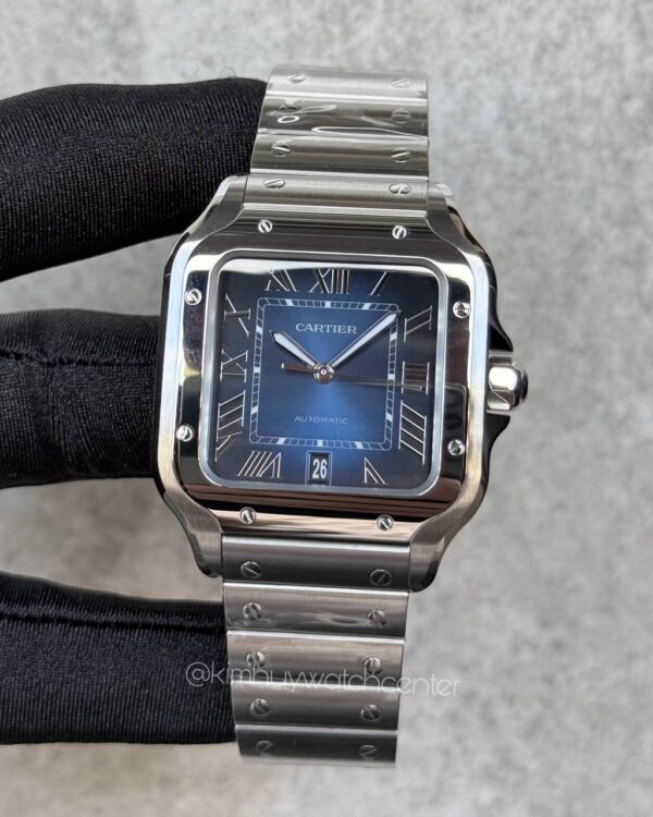 Cartier de Santos Blue Dial Stainless Steel
