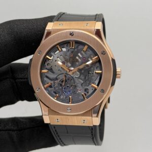 Hublot Classic Fusion Ultra Thin Skeleton Dial Rose Gold Alligator