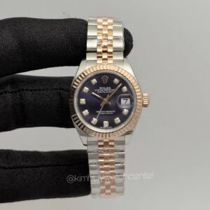 Rolex Lady Datejust Purple Dial Twotone Rose Gold