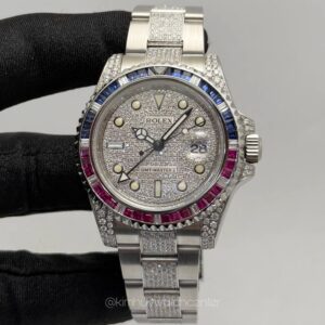 Rolex GMT-Master II After Setting“Pepsi SARU Edition”Stainless Steel with Diamonds 40MM Automatic