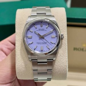 Rolex Oyster Perpetual Lavender Dial Stainless Steel