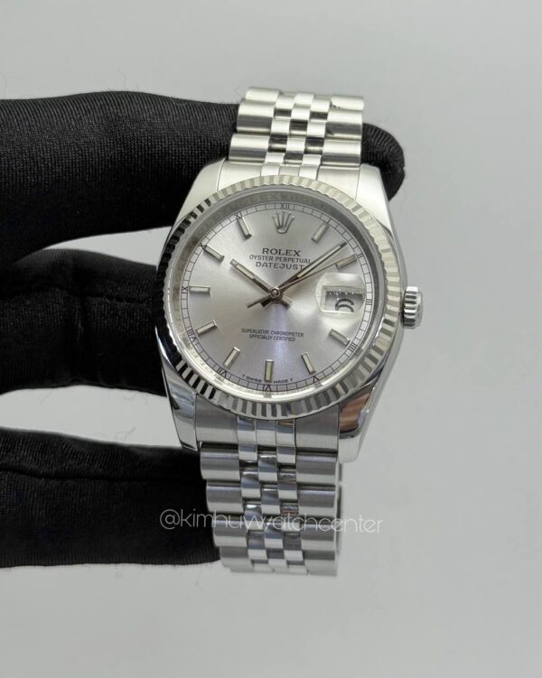 Rolex Datejust (116234) Fluted White Gold Bezel Silver Dial