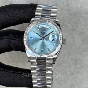 Rolex Daydate (128236) Ice Blue Baguette Diamonds
