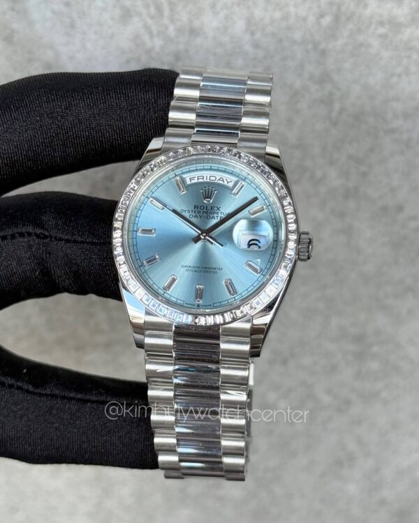 Rolex Daydate (128236) Ice Blue Baguette Diamonds