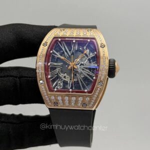 Richard Mille RM023 Rose Gold Rubber Strap Butterfly Buckle