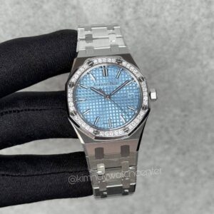 AP Royal Oak (77451ST) Ice Blue Dial Diamonds Bezel