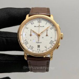 Blancpain Villeret Flyback Chrono Rose Gold Leather Strap